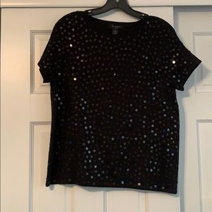Context short sleeve sparkle top